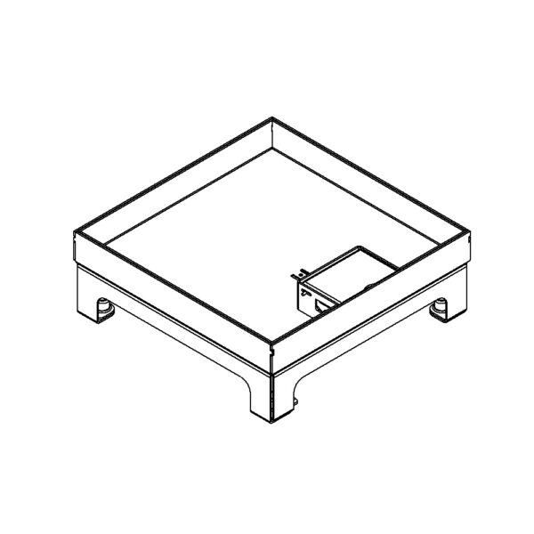 Produktbild UBD 217 251  -  Unterflur-Bodendose UBD 210 small inkl. Deckel mit Kante, geschlossen, 25mm Vertiefung und 1 Schnurauslass